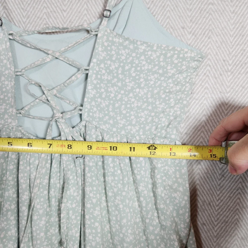 Hollister Mint Light Green Small Spaghetti Strap Lace Back Dress - Picture 6 of 14